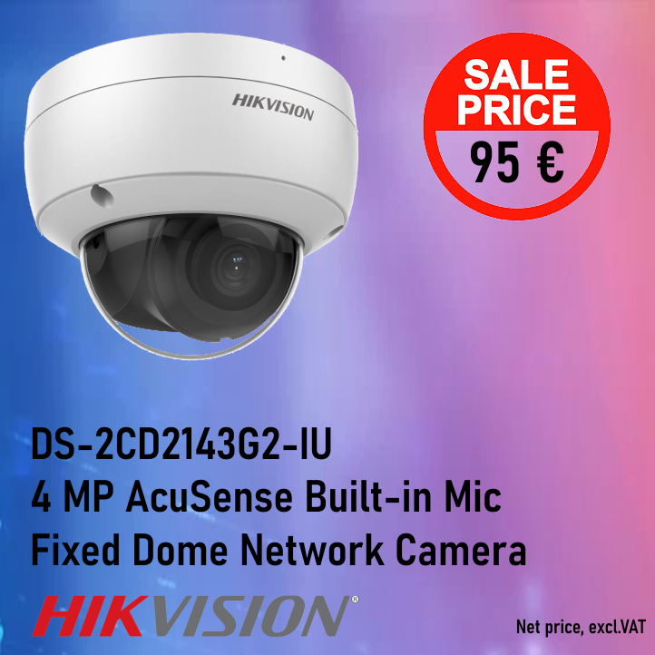 Jual DS-2CD2143G2-IU - HIKVISION IP 4MP ACUSENSE AUDIO DOME CAMERA